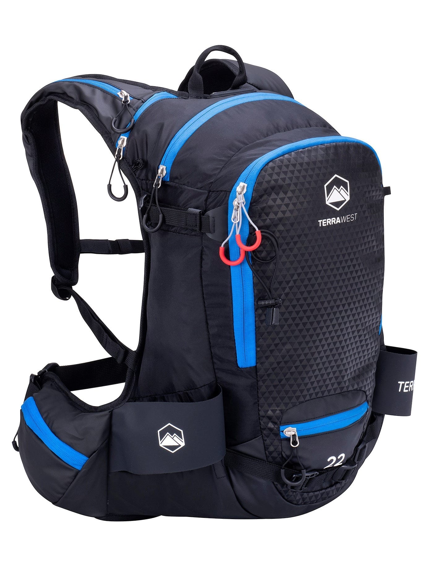 Terrawest Core 22 Backpack with Recco & Back Protector – Dark Knight/Blue