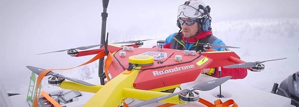 Mountain Rescue drones saving skiers lives from avalanches