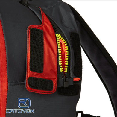 Airbag Safety Zips  - Ortovox Ascent 22 Avabag - Black Anthracite