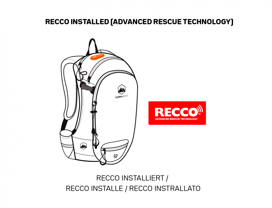 Terrawest Core 22 Litre Backpack - Recco Installed - (Advanced Rescue Technology)