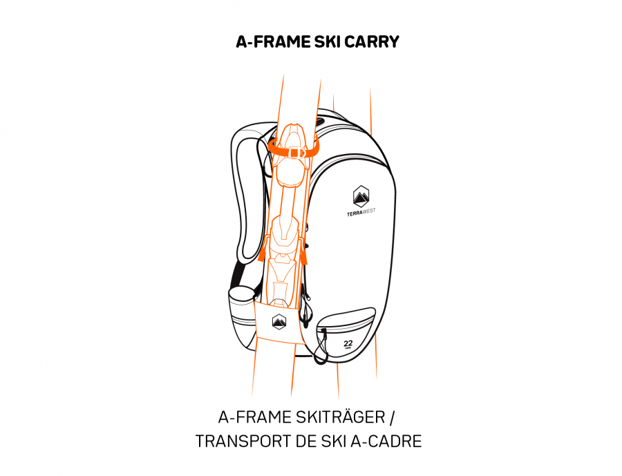 Terrawest Core 22 Litre Backpack - A-Frame Ski Carry