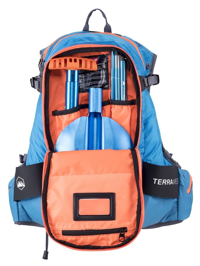 Terrawest Core 22 Litre Backpack (Recco Reflector Installed) - Shovel & Probe Compartment