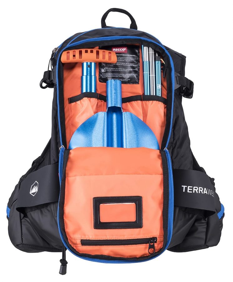 Terrawest Core 22 Litre Backpack (Recco Reflector Installed) - Shovel & Probe Compartment