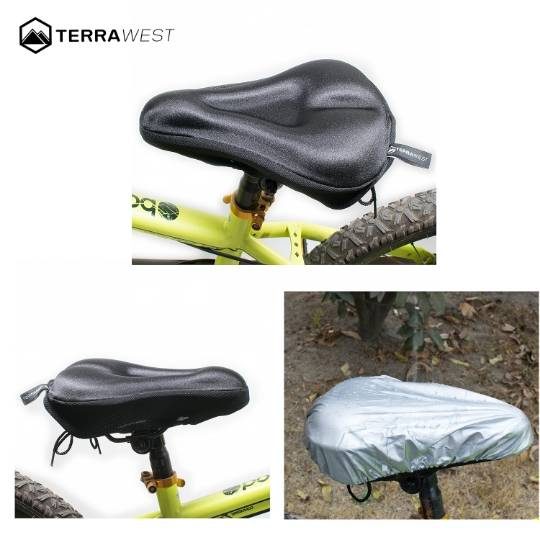 TerraWest Gel Bike Seat Cushion + Rain Cover